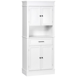 HOMCOM Buffet Cuisine Blanc 2 Placards Tiroir Niche MDF E1