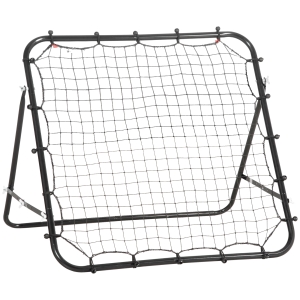HOMCOM Red de Rebote Reboteador de Metal con Ángulo Ajustable para Entrenamiento de Deportes 96x80x96 cm Negro