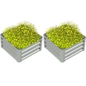Garden Bed Set 60L x 60W x 30.5Hcm Light Grey