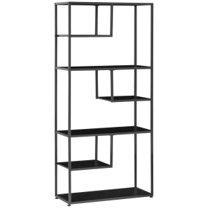 HOMCOM Bibliothèque étagère de rangement à 7 niveaux cadre en acier style industriel 83 x 34 x 180 cm noir