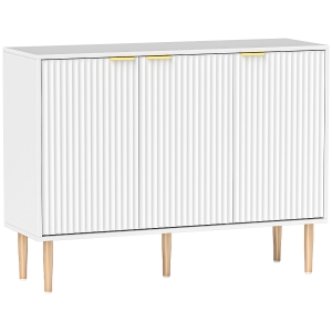 HOMCOM Aparador de Sala de Estar com Prateleira Ajustável Móvel para TV para Quarto Sala de Estar 107x35x80 cm Branco