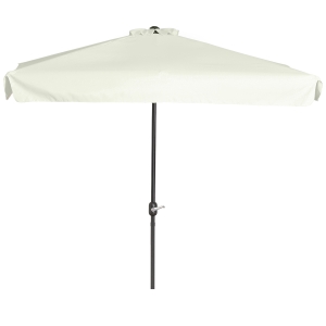 Outsunny Demi parasol parasol de balcon 5 entretoises métal cheminée incluse 2,3 x 1,3 x 2,49 m polyester haute densité crème
