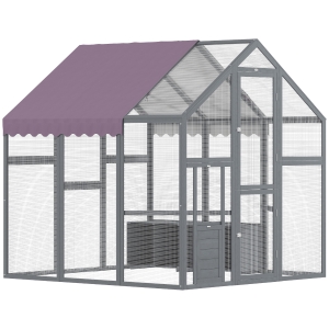 PawHut Walk-In Chicken Run with Cover for Garden 5.5'x6'x6'