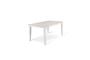 E-STYLO Tavolo allungabile con top e allunghe in melaminico cemento bianco, base in metallo bianco, 90x156/316x76cm, cemento bianco, metallo bianco