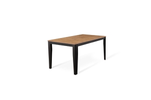 E-STYLO Tavolo allungabile con top e allunghe in melaminico rovere, base in metallo nero, 90x130/290x76cm, rovere, metallo nero