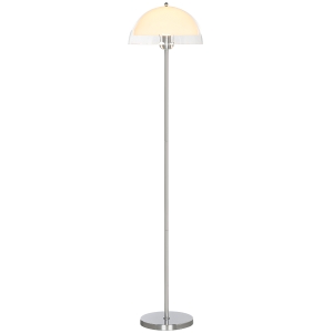 HOMCOM Lampă de Podea Modernă cu Abajur Dublu Stratificat, din Metal și Acril, Ø35x150 cm, Albă