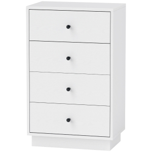 HOMCOM Biała Komoda z 7 Szufladami, Szafka z Płyty Wiórowej w Nowoczesnym Stylu 47 x 29 x 75 cm