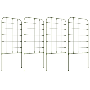 Outsunny Juego de 4 Enrejados de Jardín Soportes para Enredaderas de Acero para Plantas Trepadoras y Decoración 40x90 cm Verde