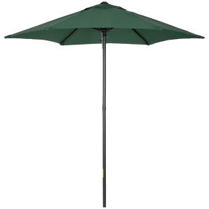 Outsunny Parasol de Terraza con Mástil de Aluminio Techo de Ventilación y Poste Desmontable Impermeable para Patio Verde