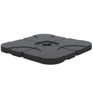 Outsunny Conjunto de 4 Pesos Rellenables con Agua o Arena de HDPE para Sombrillas con Base Cruzada 50x50x7,5 cm c/u Negro