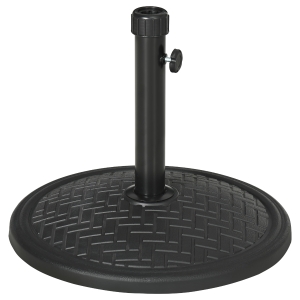 Outsunny Base para Sombrilla de 14 kg Pie de Parasol para Mástil de Ø32-38 mm para Jardín Terraza Patio Ø46x34 cm Negro