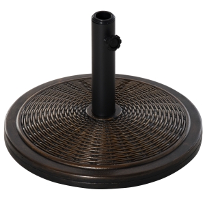 Outsunny Base para Sombrilla de Jardín Peso Neto 13 kg Soporte de Parasol de Cemento Retro para Postes de 35mm/38mm/48mm para Terraza Patio Exterior Ø48x34 cm Bronce