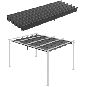 Outsunny Retractable Pergola Canopy Dark Grey 4x3m