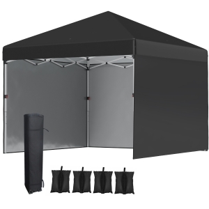 Outsunny 3x3m Pop Up Gazebo with Sidewalls & Bags