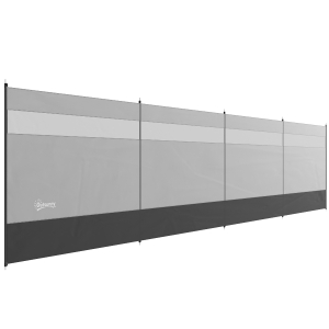 Outsunny Paravent brise-vent de camping portable pliable avec sac de transport et poteaux en acier dim. 725 cm x 140 cm gris clair