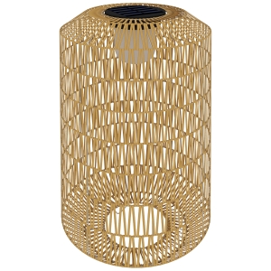 Outsunny Lampadaire solaire extérieur en résine tressée, lampadaire sans fil rechargeable avec capteur de lumière, Ø30x55cm jaune