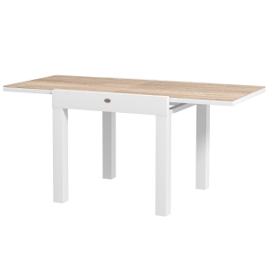 Outsunny Table à manger de jardin extensible pour 6 personnes avec plateau rectangulaire, cadre en aluminium, 60x80x75cm