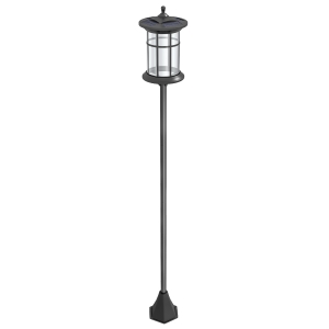 Outsunny Solar-Gartenlaterne 184cm hoch mit LED-Kaltweiß und IP44, Schwarz