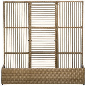 Outsunny Soporte para plantas con enrejado recipiente rectangular inferior de resina trenzada y acero 103x29x103 cm