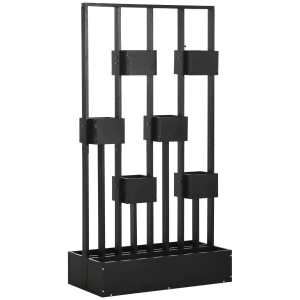 Outsunny Jardinera elevada con enrejado de madera para plantas, verduras, flores o hierbas aromáticas, 90x45x170 cm