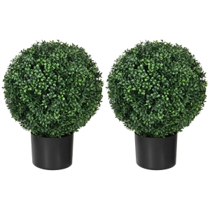 HOMCOM Plante Artificielle Buis Boule 52x40cm Vert