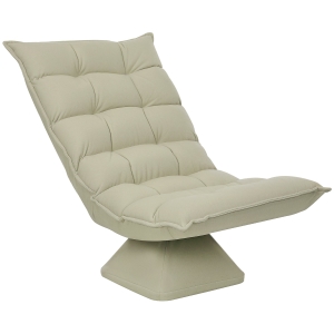 HOMCOM Sillón relax con diseño capitonado respaldo ajustable e inclinación de 360° en revestimiento de lino Beige