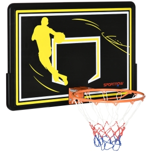 SPORTNOW Wand-Basketballkorb Outdoor-Basketballkorb unzerbrechliches Brett reißfestes Netz 110 x 90 x 70 cm Schwarz