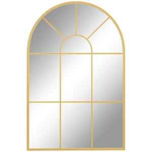 HOMCOM Espelho Decorativo de Parede 60x91 cm Espelho em Forma de Arco de Metal Estilo Moderno Dourado