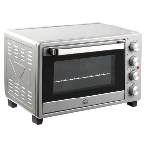 HOMCOM Mini Forno 32L 16000 com 3 Modos de Aquecimento Temperatura até 230 °C Temporizador  52,2x38,1x33,5 cm Prata