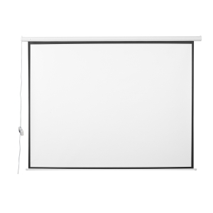 HOMCOM Tela de Projeção Elétrica 120 Polegadas Formato 4:3 com Comando à Distância 244x183 cm Branco