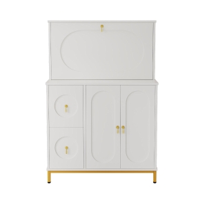 Armoire haute moderne avec beaucoup de rangement, Blanc