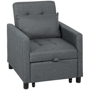 Chair Bed 69W x 84D x 84Hcm Dark Grey