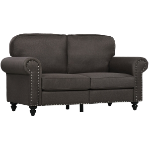 HOMCOM Mid-Century Two-Seater Sofa with Pocket Springs - Dark Brown