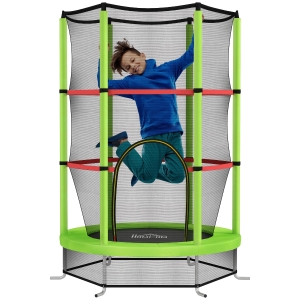 HOMCOM Tappeto Elastico per Bambini con 3 Ingressi Verde e Nero