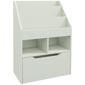 HOMCOM Raft mic pentru copii cu polițe și sertar din MDF, 60x29,9x90cm, verde