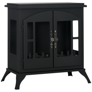 HOMCOM Șemineu pe Bioetanol din Oțel Inoxidabil cu Arzător de 0,9L pentru 3 Ore de Funcționare, 55x31x55cm, Negru