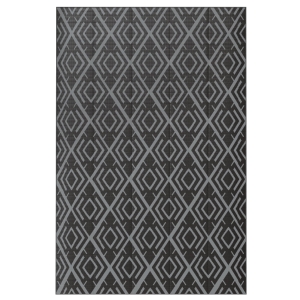 Outsunny Tapete de Exterior 182x274 cm Reversível com Desenho Geométrico Impermeável e Bolsa de Transporte  Preto