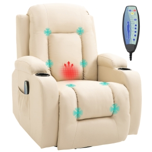 Fauteuil De Massage électrique Pivotant 360° Avec Tabouret Et Rangement - Inclinaison 145°, 10 Points Massage