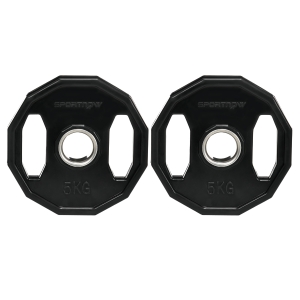 SPORTNOW Olympic Weight Plates Set 5kg Rubber Black