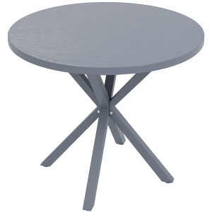 Outsunny Round Outdoor Dining Table Steel Dark Grey 85cm