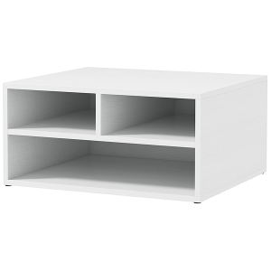 HOMCOM Organiseur bureau aspect blanc avec 3 compartiments fournitures support d'imprimante 47 x 40 x 22,5 cm