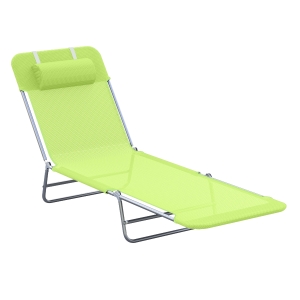 Outsunny Folding Sun Lounger Green