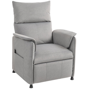 HOMCOM Fauteuil relax électrique avec fonction mémoire, repose-pieds rétractable, télécommande, gris