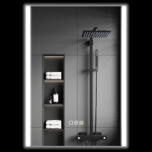 HOMCOM Specchio da Bagno con Luce LED a 3 Colori e Funzione Memory, in Vetro Temperato, 70x50x3 cm, Argento