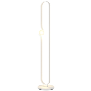 HOMCOM Lampa LED na podłogę, Design nut muzycznych, Klosz szklany, Metal, Plastik, Biała