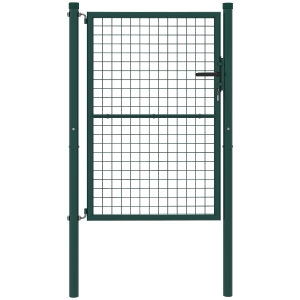 Outsunny Portillon de jardin en acier 97 x 175 cm portail de jardin avec serrure, clés et poignée, vert
