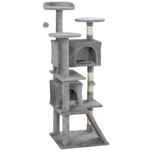 PawHut Arbre à Chat 138cm avec Griffoir, Niches et Plateformes