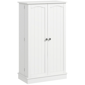HOMCOM Armoire meuble de cuisine garde-manger 2 portes avec 5 étagères et 12 porte-épices - 60 x 30 x 104 cm - blanc
