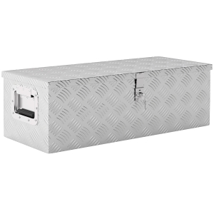 HOMCOM Gerätekasten, Werkzeugkiste, mit Schloss, zwei Tragegriffe, Aluminium, 76 x 33 x 25 cm