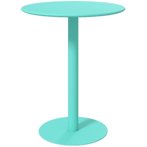 HOMCOM Mesa de Comedor Redonda para 2 Personas Mesa de Cocina de Acero para Interior y Exterior Ø60x72 cm Verde
